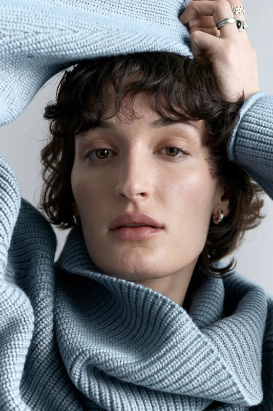 Merino knit Sweater – Ice Blue