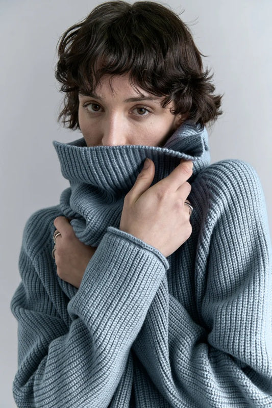 Merino knit Sweater – Ice Blue