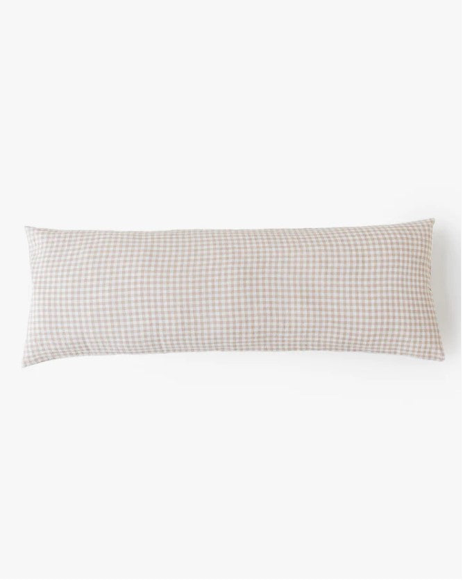 New Gingham linen Pillowcases | Natural