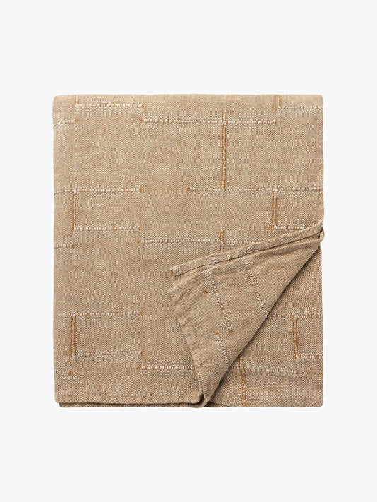 Textured Linen Bedcover | Caramel