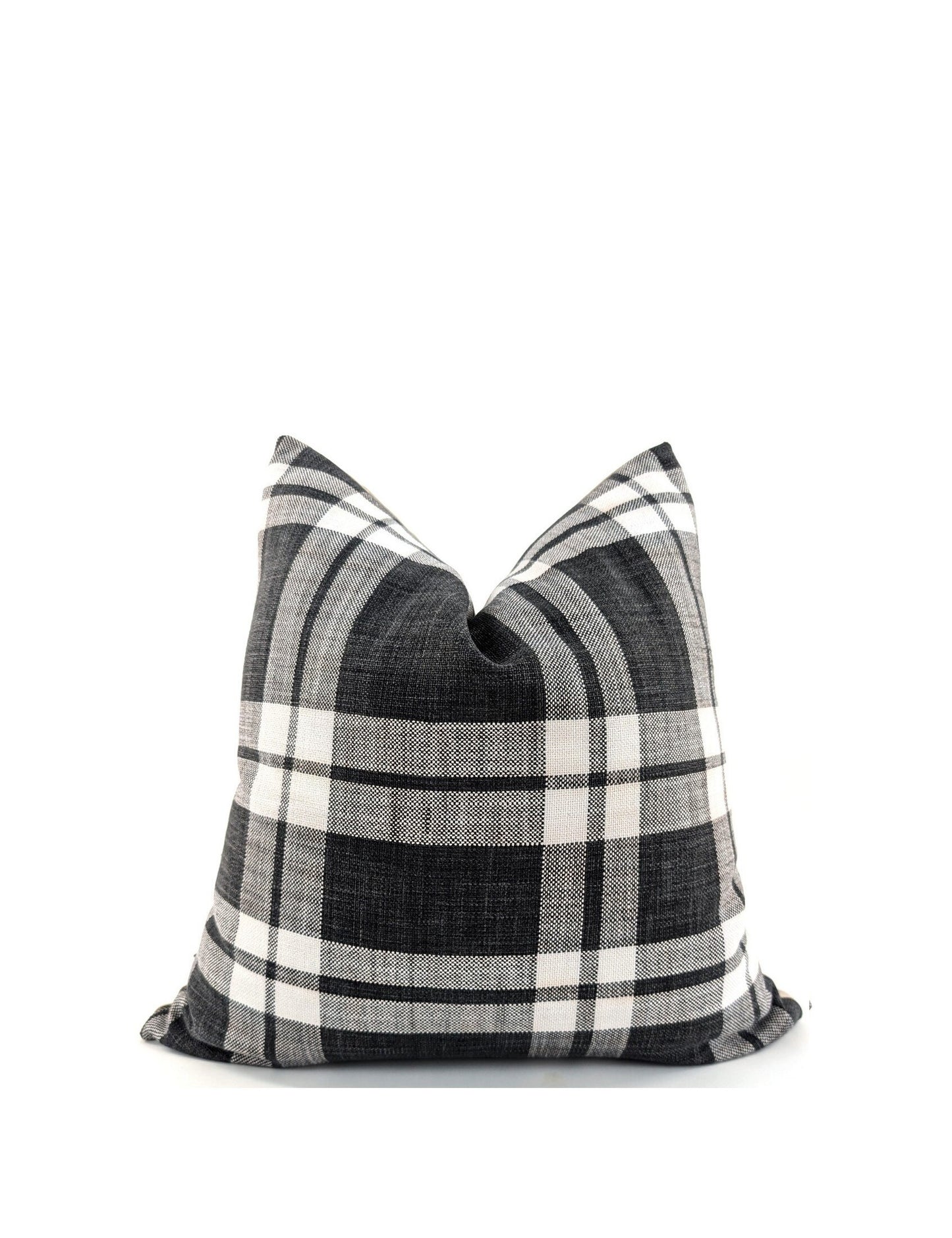 The Ashford Check Cushion - Noir