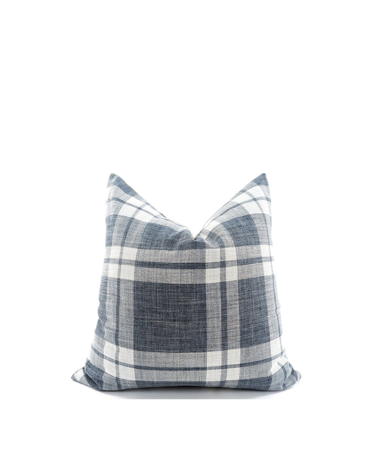The Ashford Check Cushion - Sky