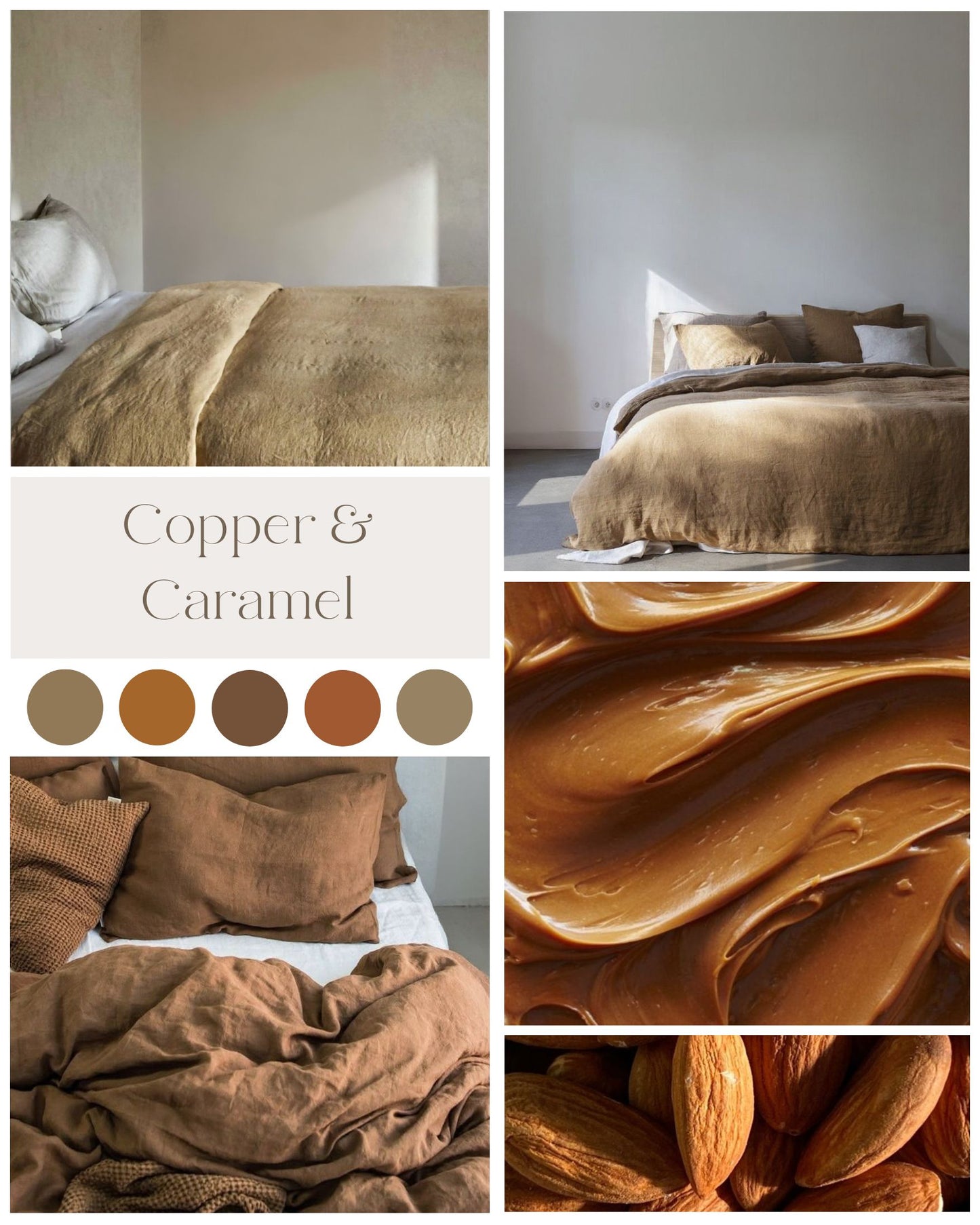 Reversible Linen Duvet Cover | Copper & Caramel