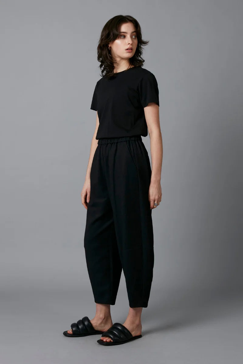 Linen Blend Pants - Black