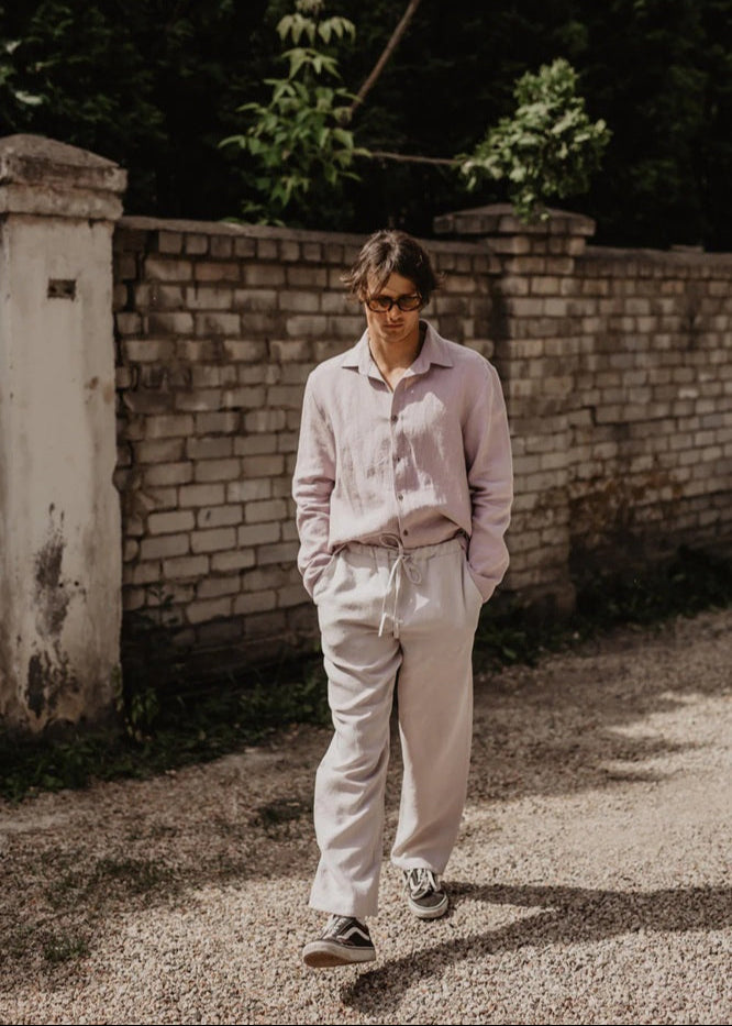 Men's Classic Linen Pants | Cream