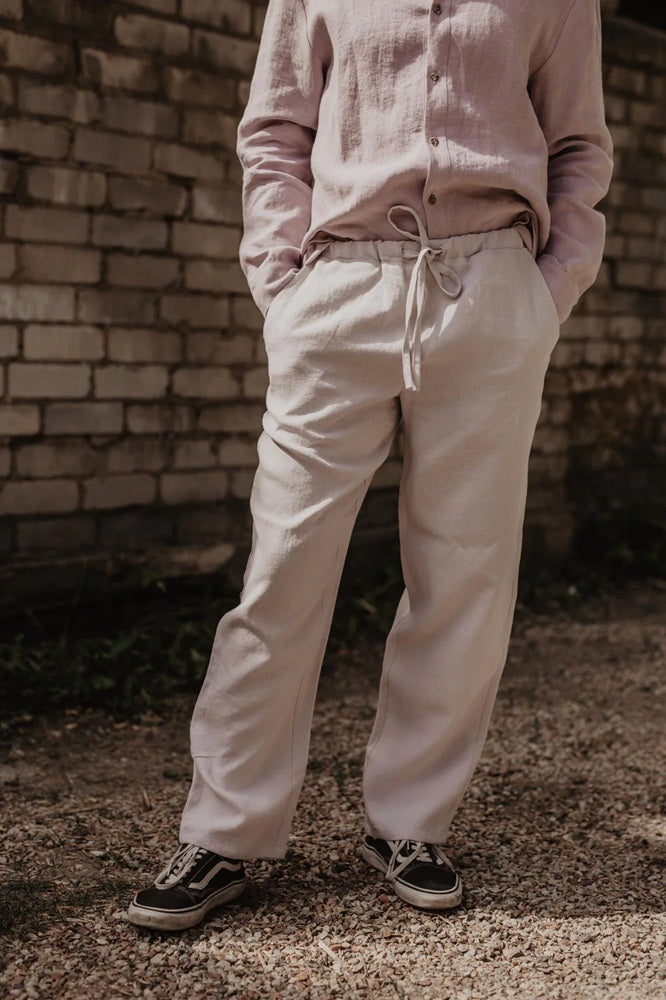 Men's Classic Linen Pants | Cream