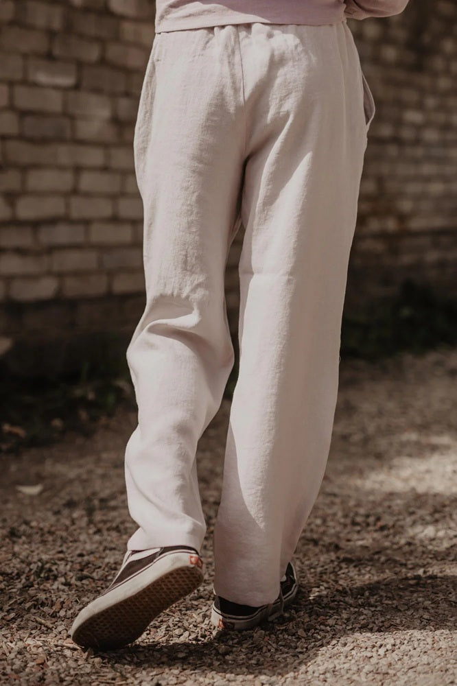 Men's Classic Linen Pants | Cream