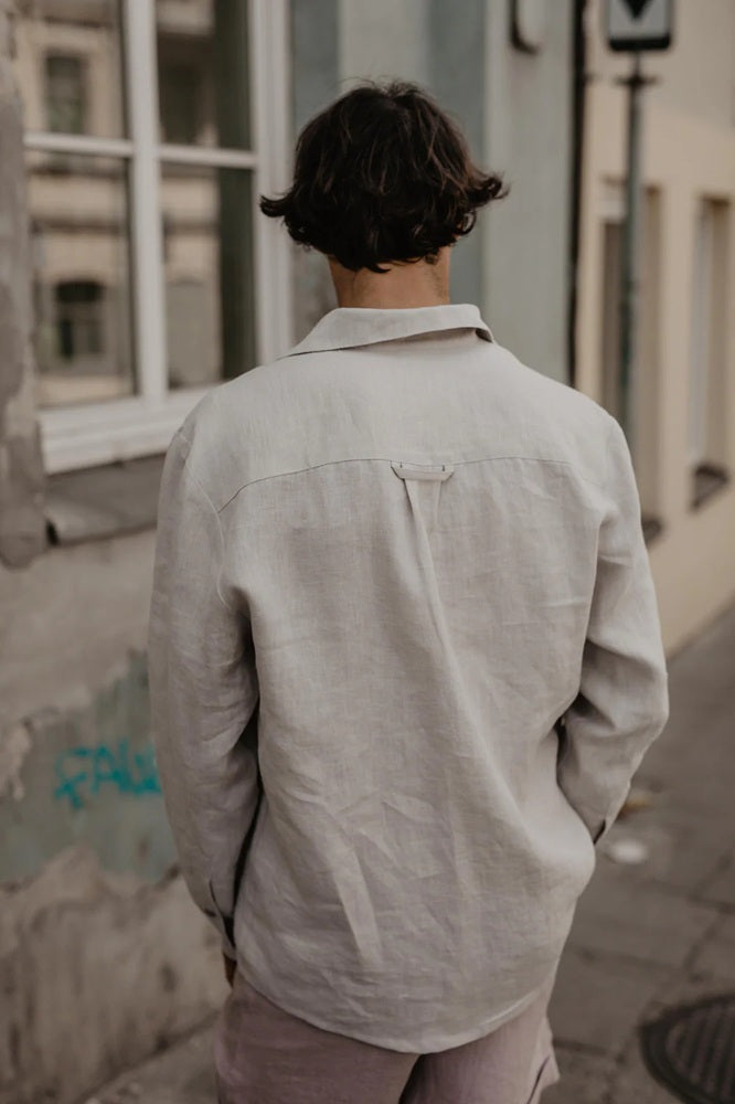 Mens Classic Linen shirt - Cream