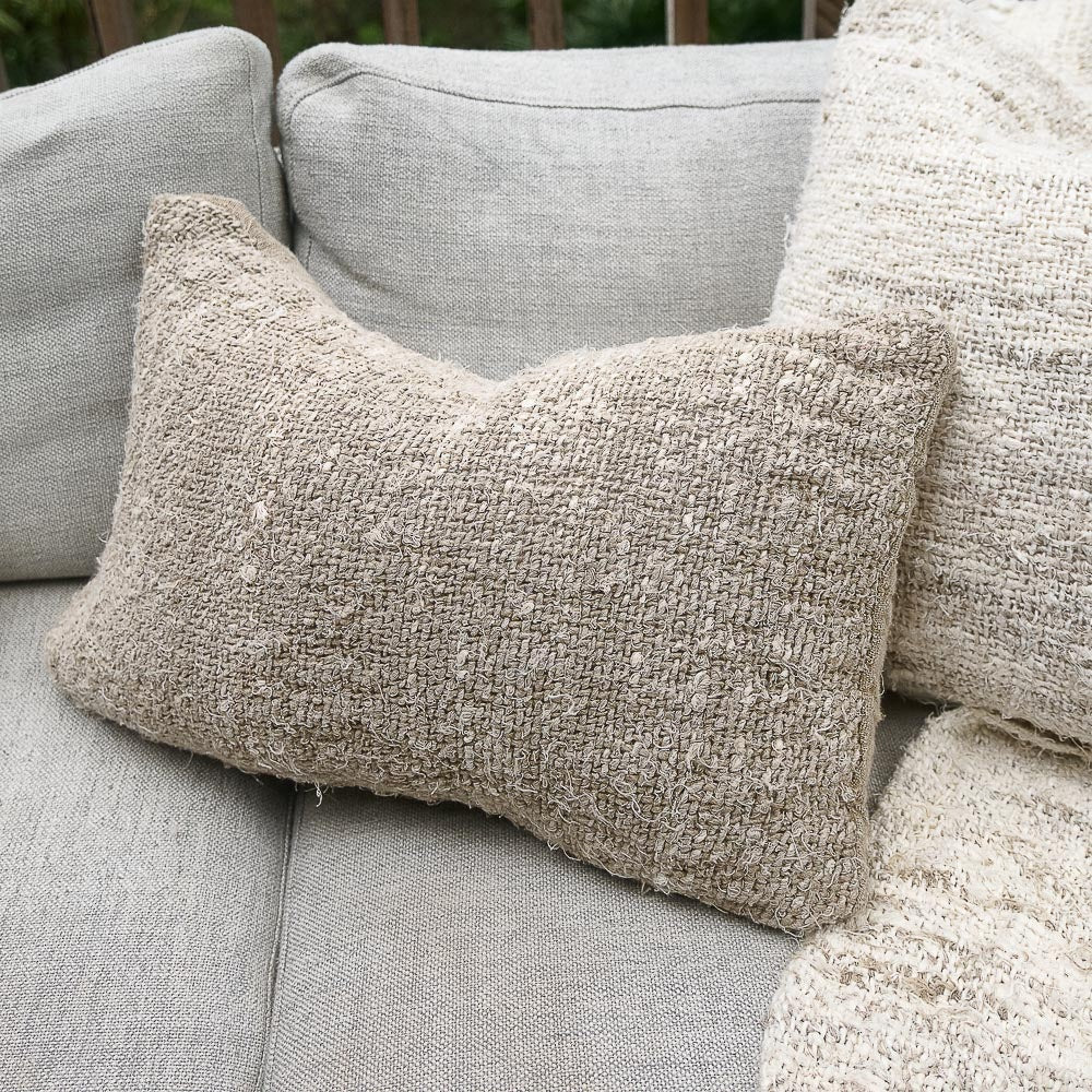 Hand Woven Linen Wabi Cushion | Natural