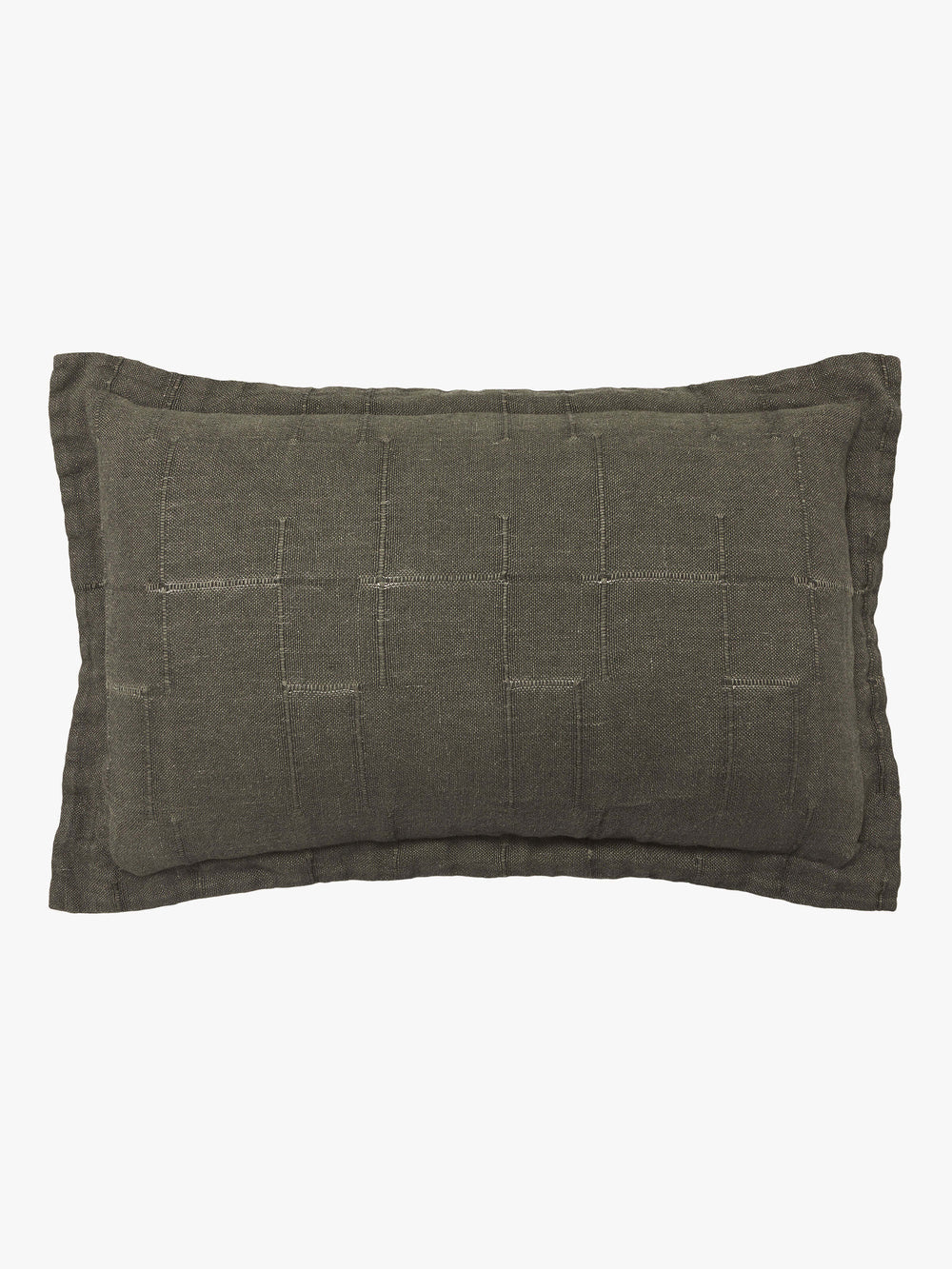 Textured Linen Cushion | Olive