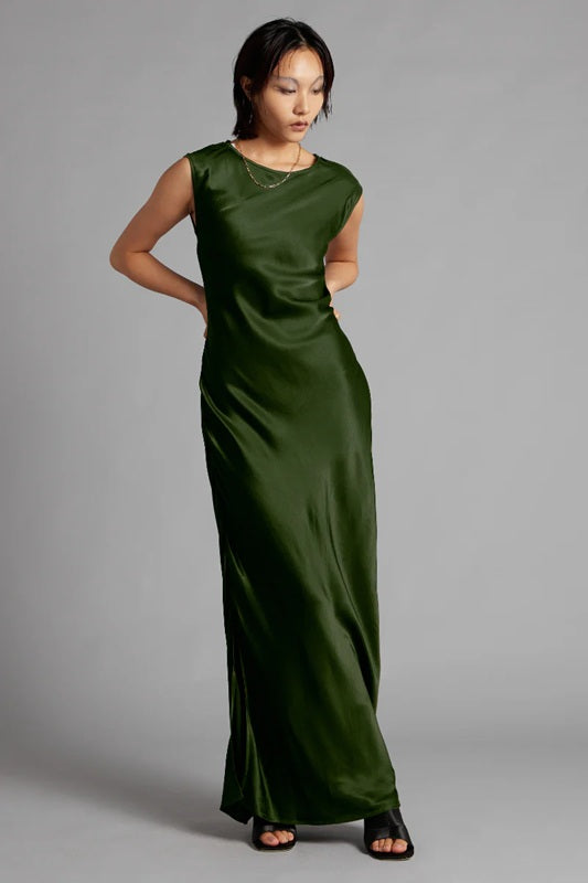 Bias Dress - Forest Green