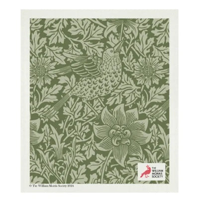 Swedish DISH CLOTH - BIRD & ANEMONE