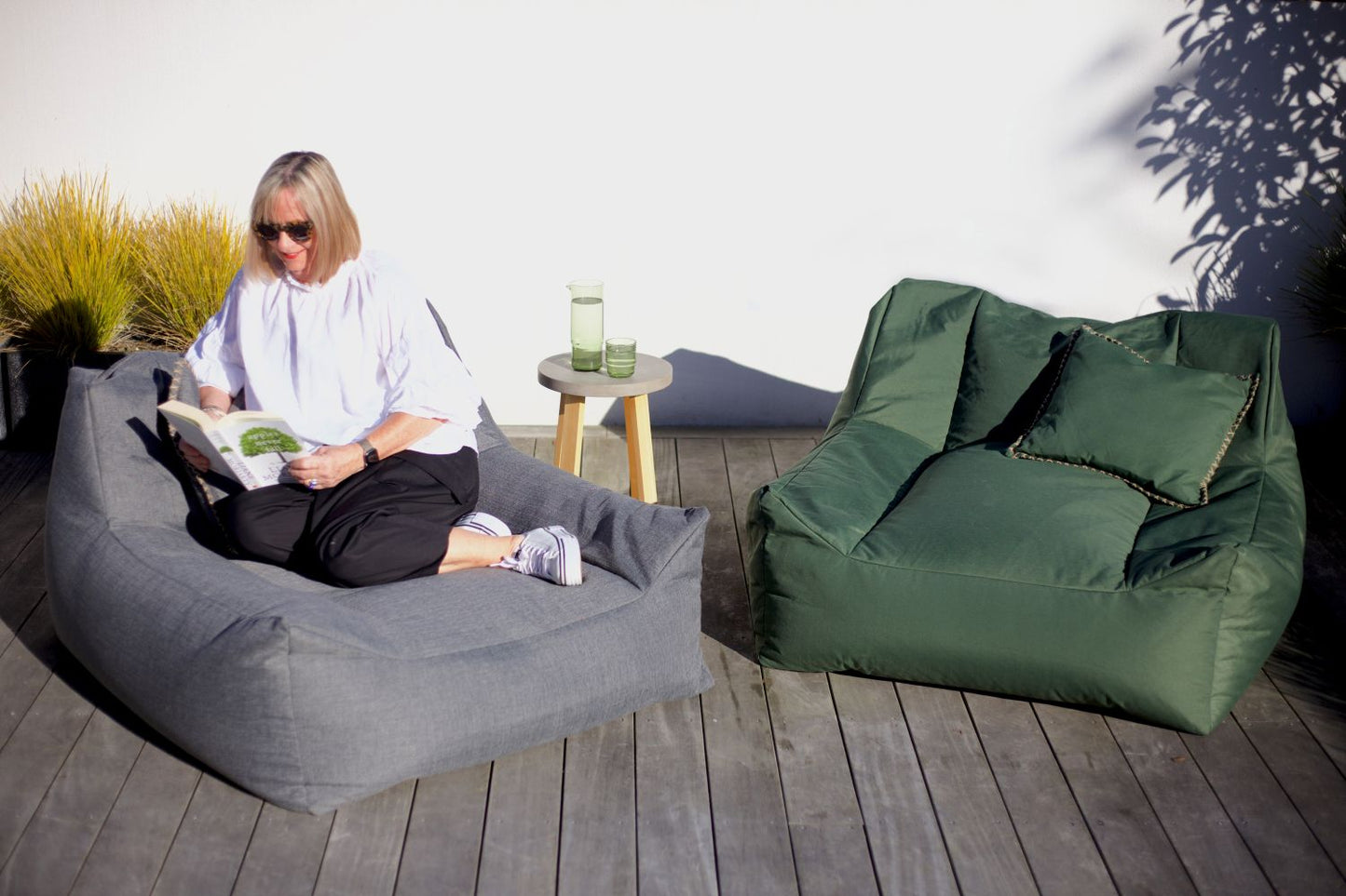 Outdoor Bean Bag Lounger - Charcoal