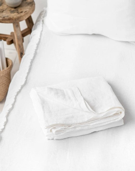 Linen Flat Sheet | White