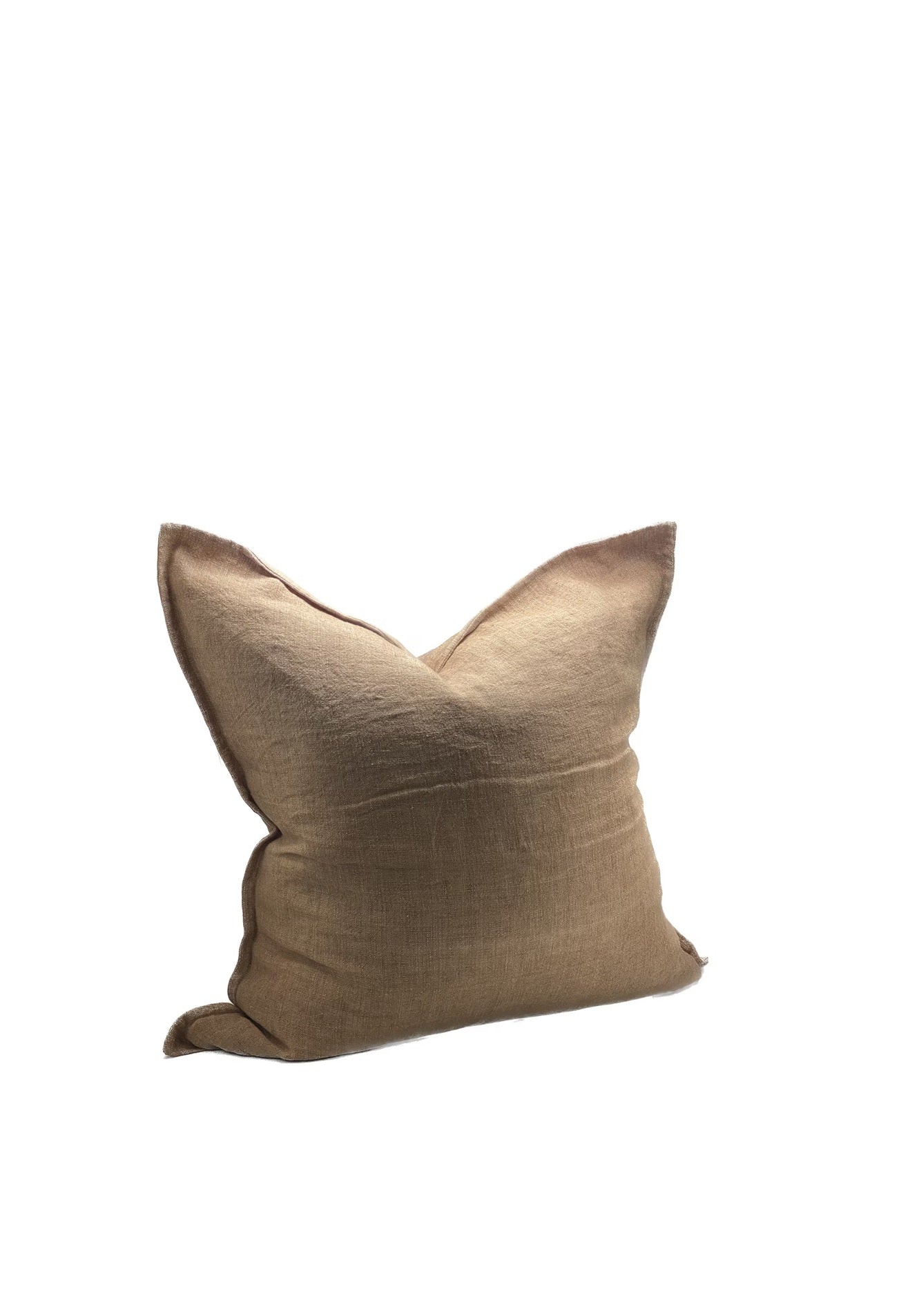 Beige pillow on a white background