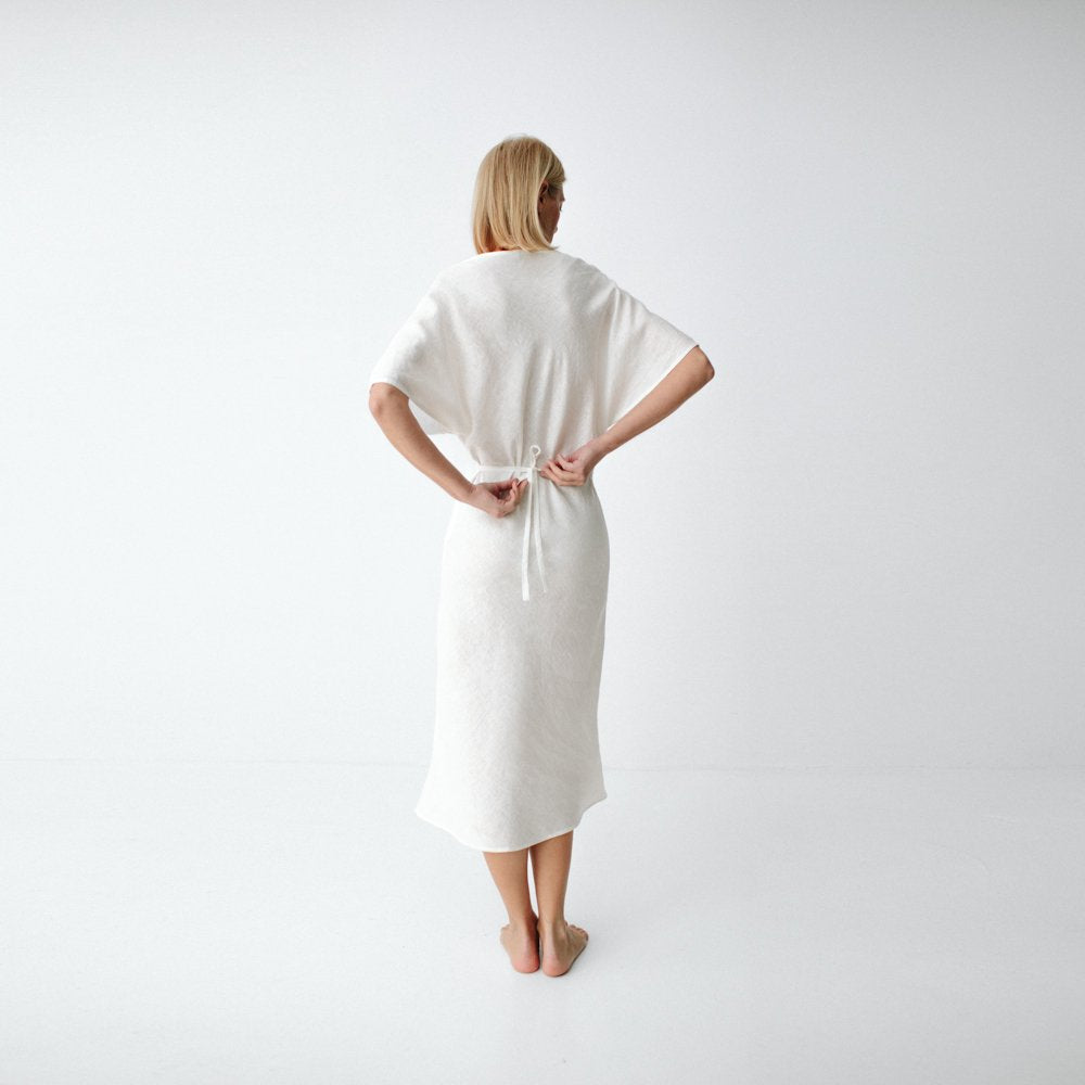 The Nakko Linen Dress in Ivory