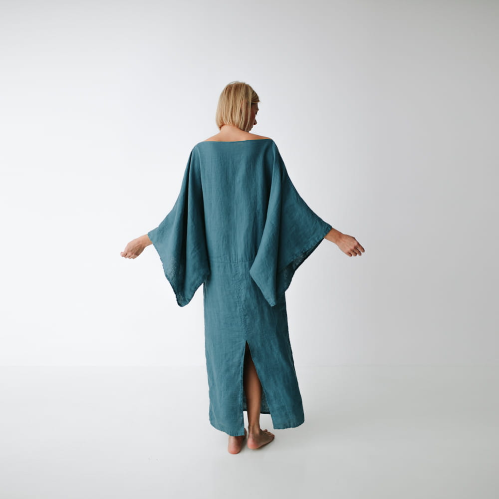 Kiko Linen Dress | Dusky Blue