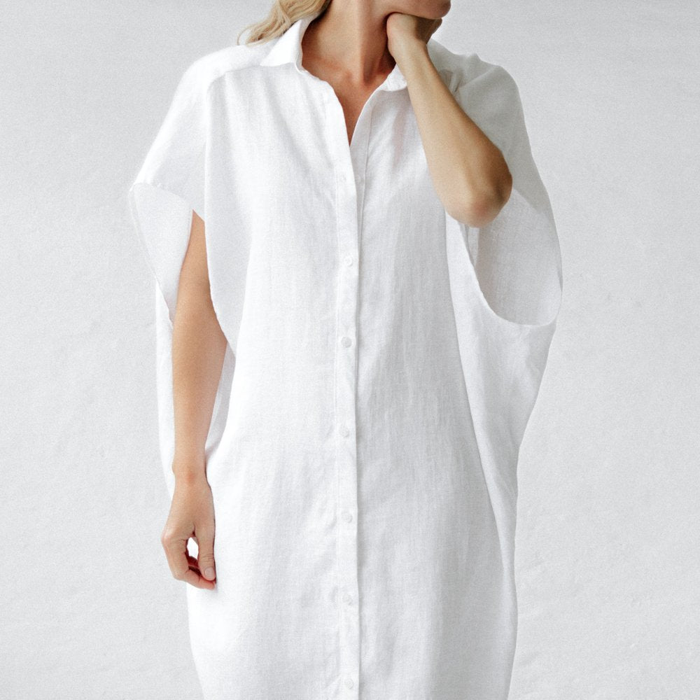 The Rei Linen Dress – White