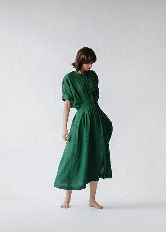 Salvia Linen Dress | Green