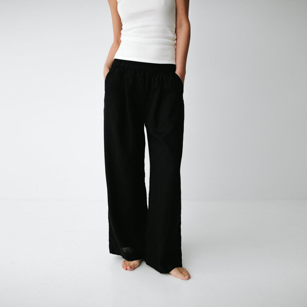 Linen Pants | Black