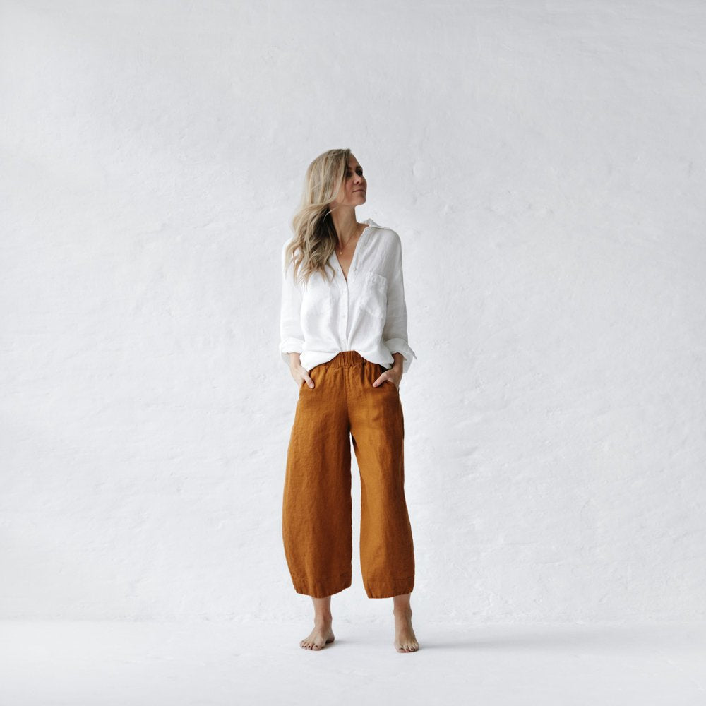 Uma Linen Pants | Mustard