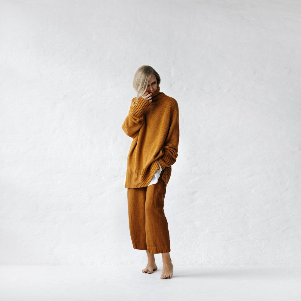 Uma Linen Pants | Mustard