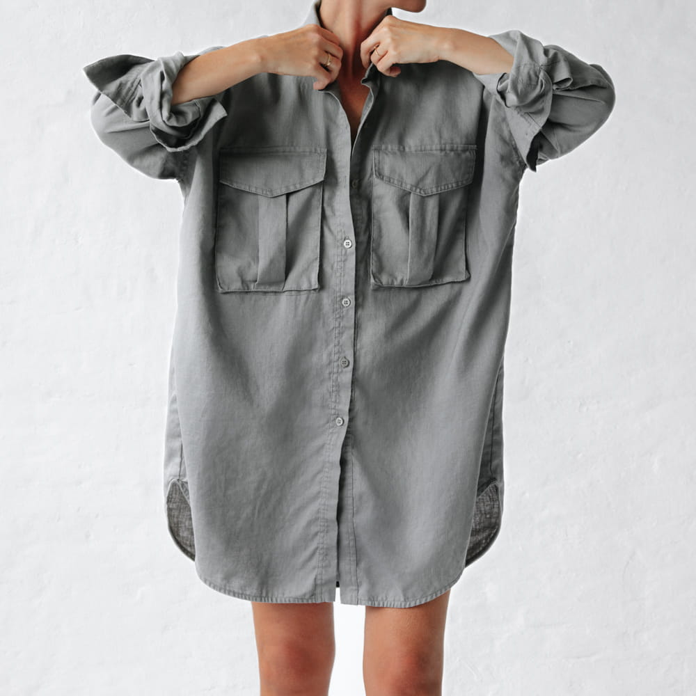 Supersized Boyfriend Shirt| Grey