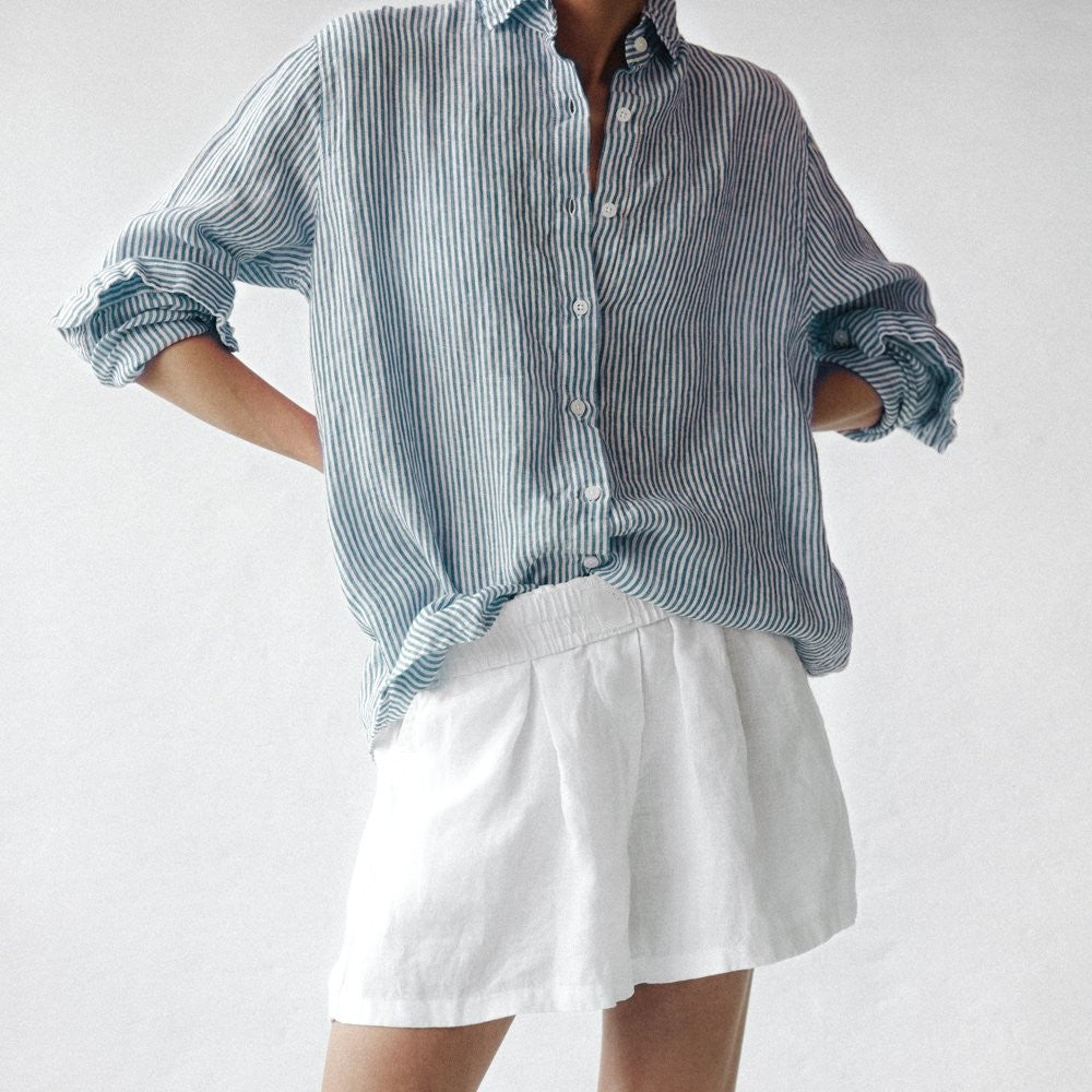 Linen Shirt | Navy Stripes