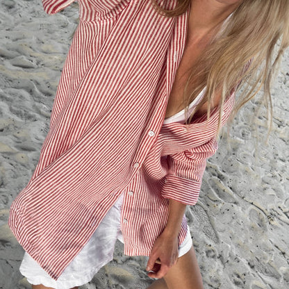 Linen Shirt | Red Stripes
