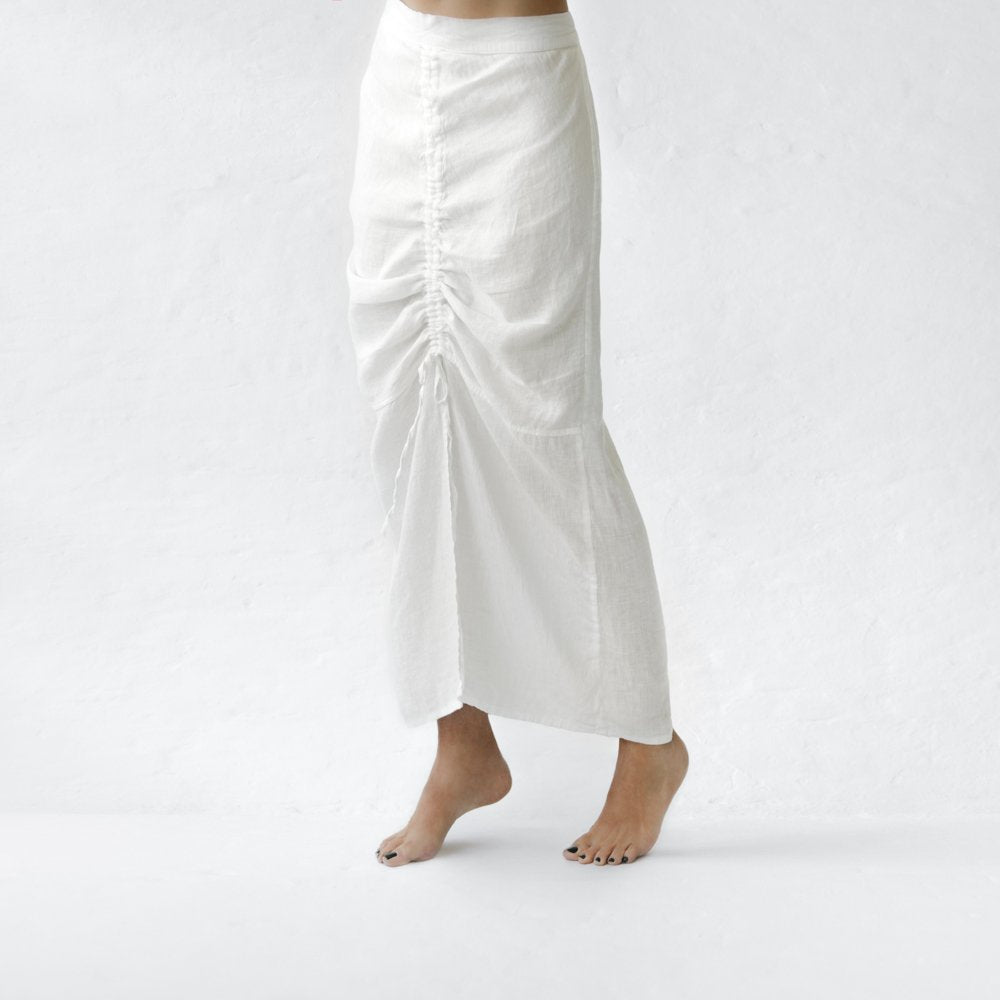 Long Linen Skirt | Ivory