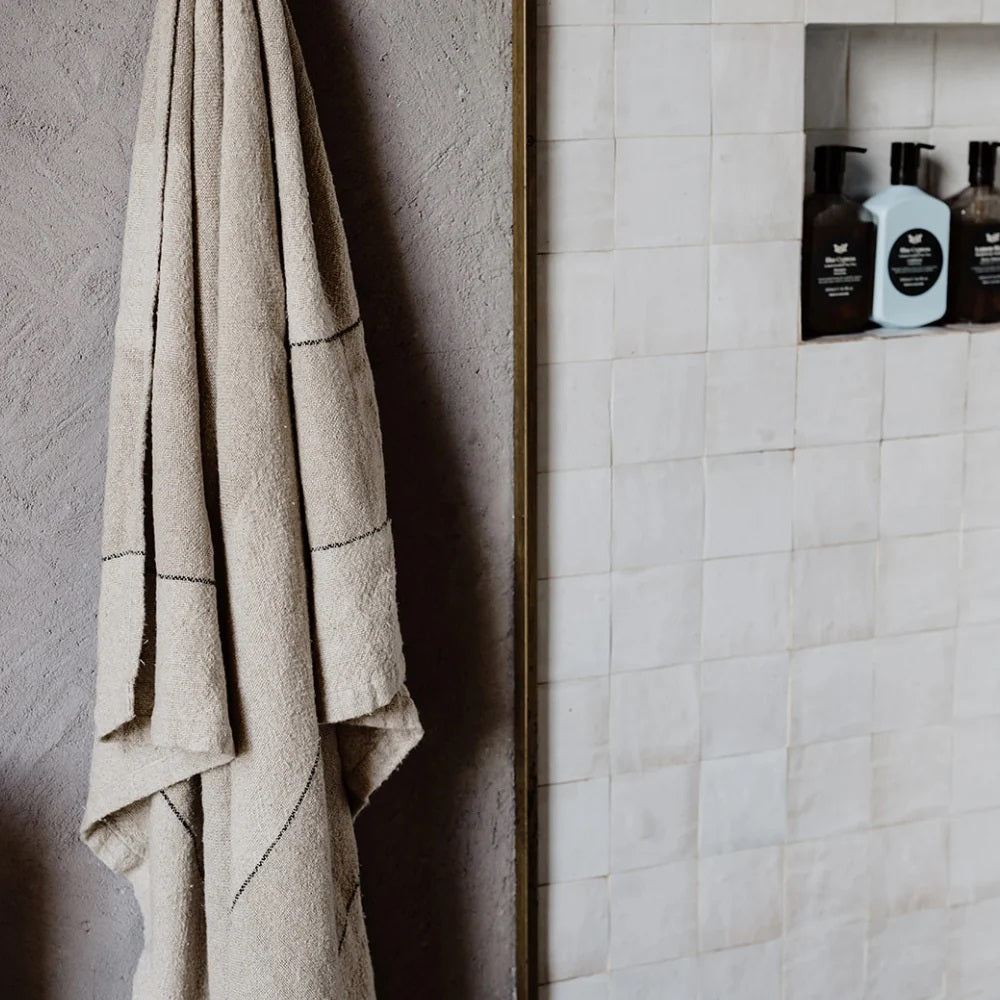 Hand Woven Linen Bath Towel | Natural