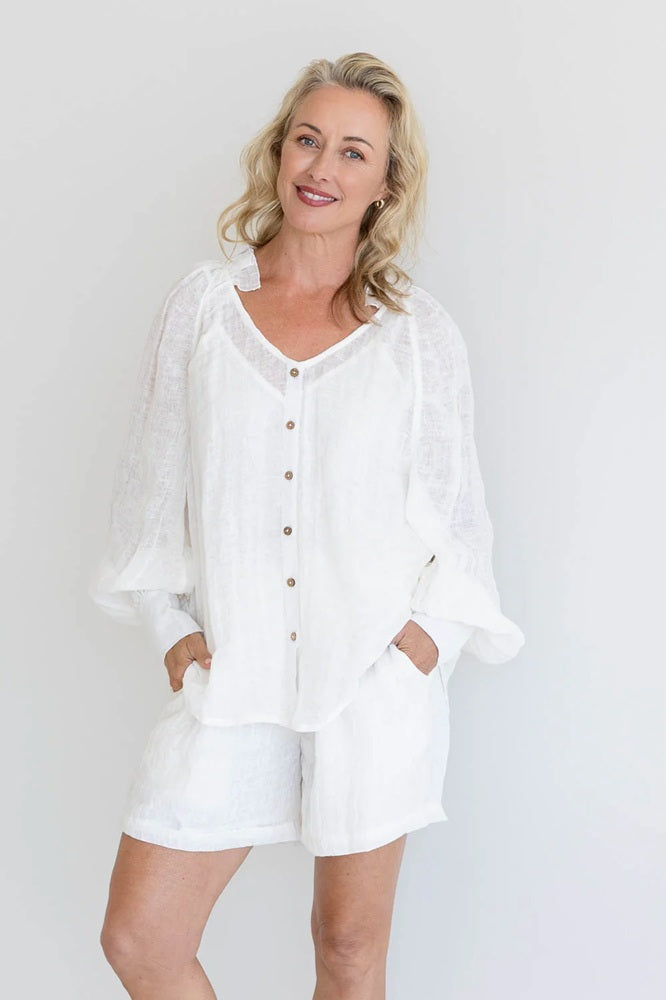Mika Linen Blouse - Off White