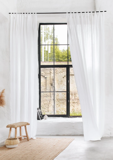 Sheer Linen Curtains | White