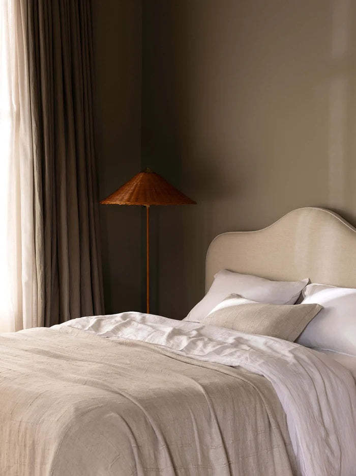 Piped Edge Headboard | Marion Upholstered Bedhead | Natural & Chalk
