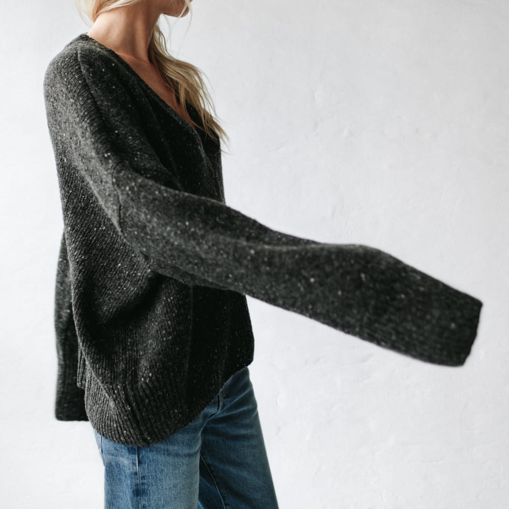 Merino V-Neck Sweater – Graphite