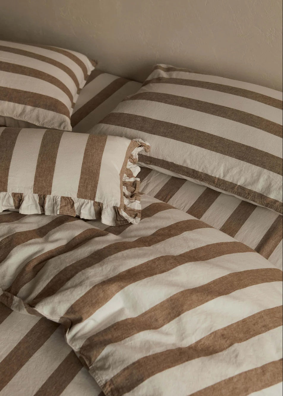 Café Striped Linen Cushion
