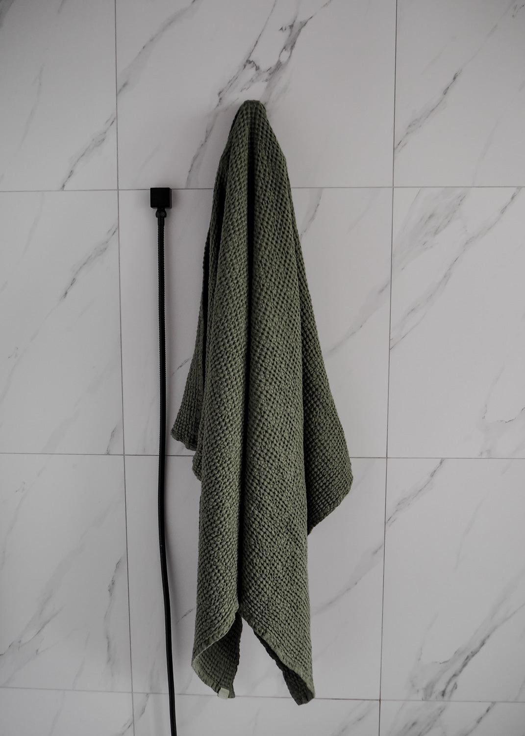 Linen Waffle Towel Set | Forest Green