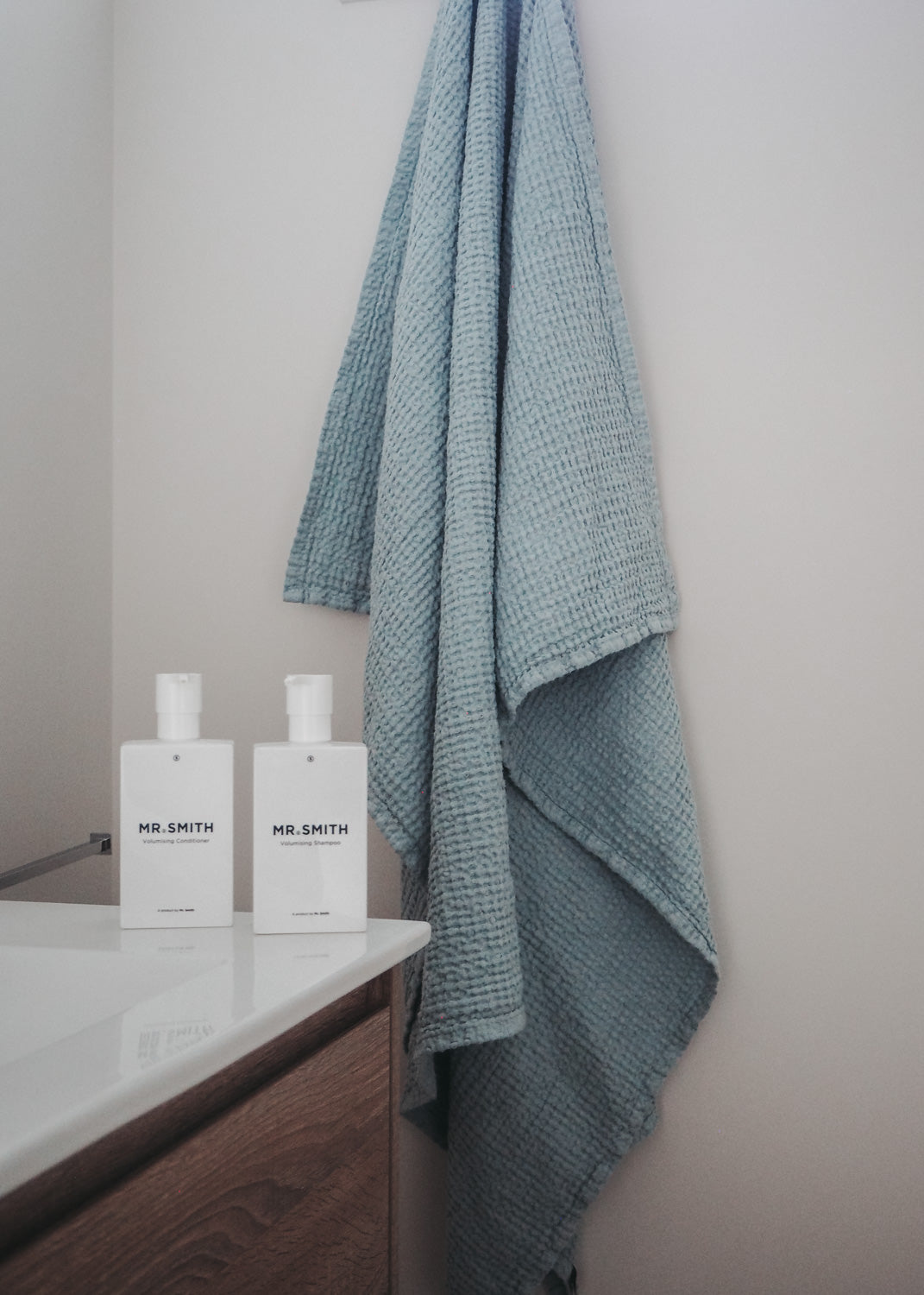 Linen Waffle Towel Set | Dusky Blue (Set of 3)