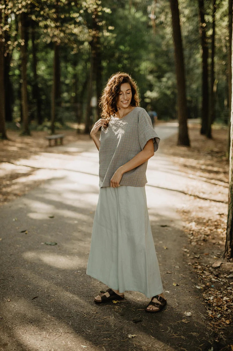 Isabella Wide Linen Pants - Duckegg