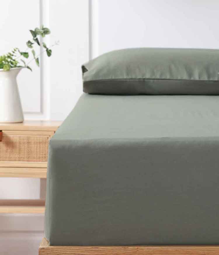 Linen Fitted Sheet | Olive