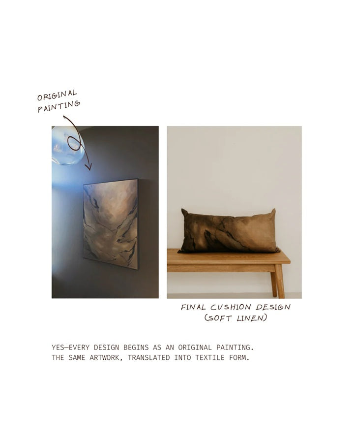 Umber Marble Lumbar Cushion