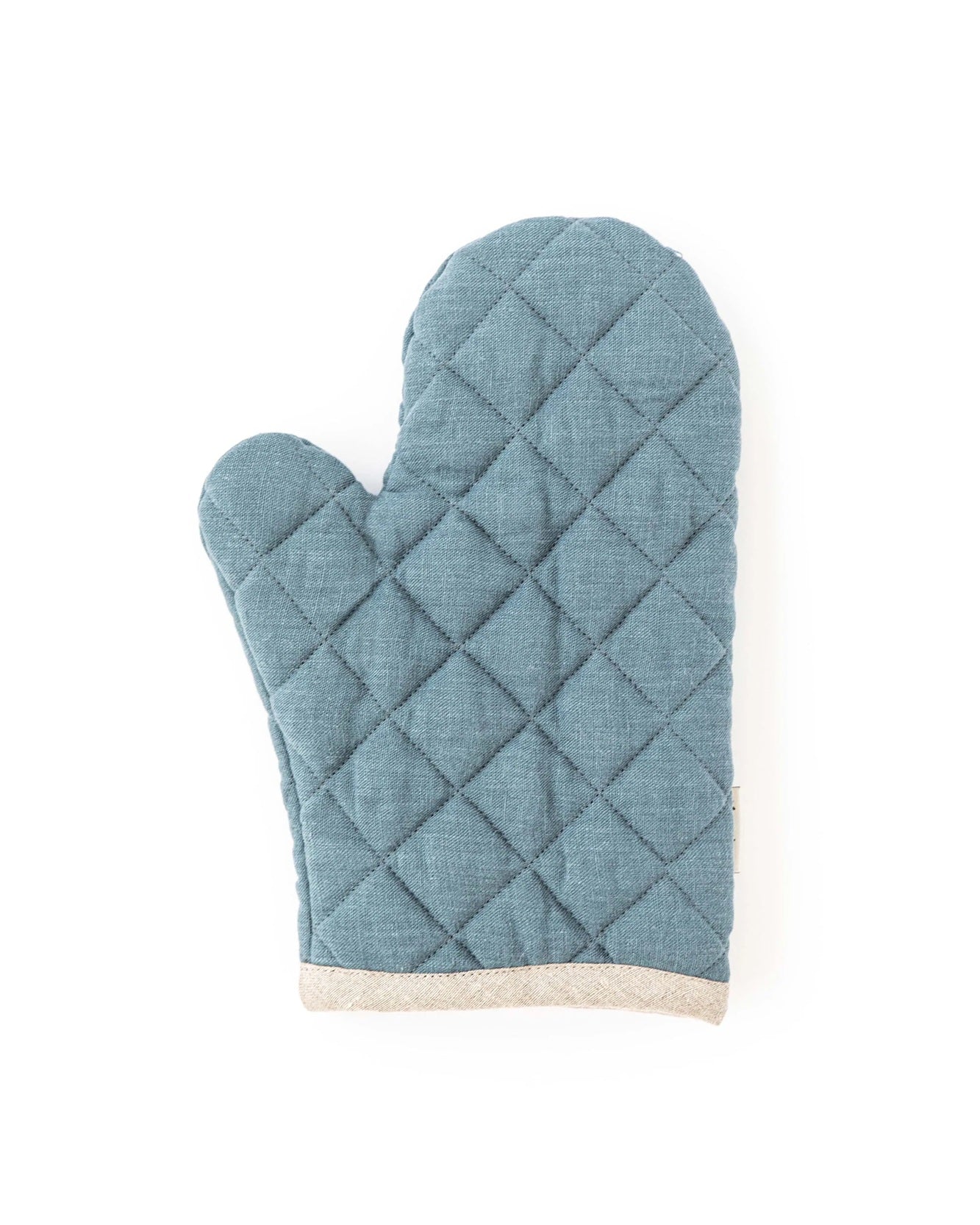 Linen Oven Mitt - Blue