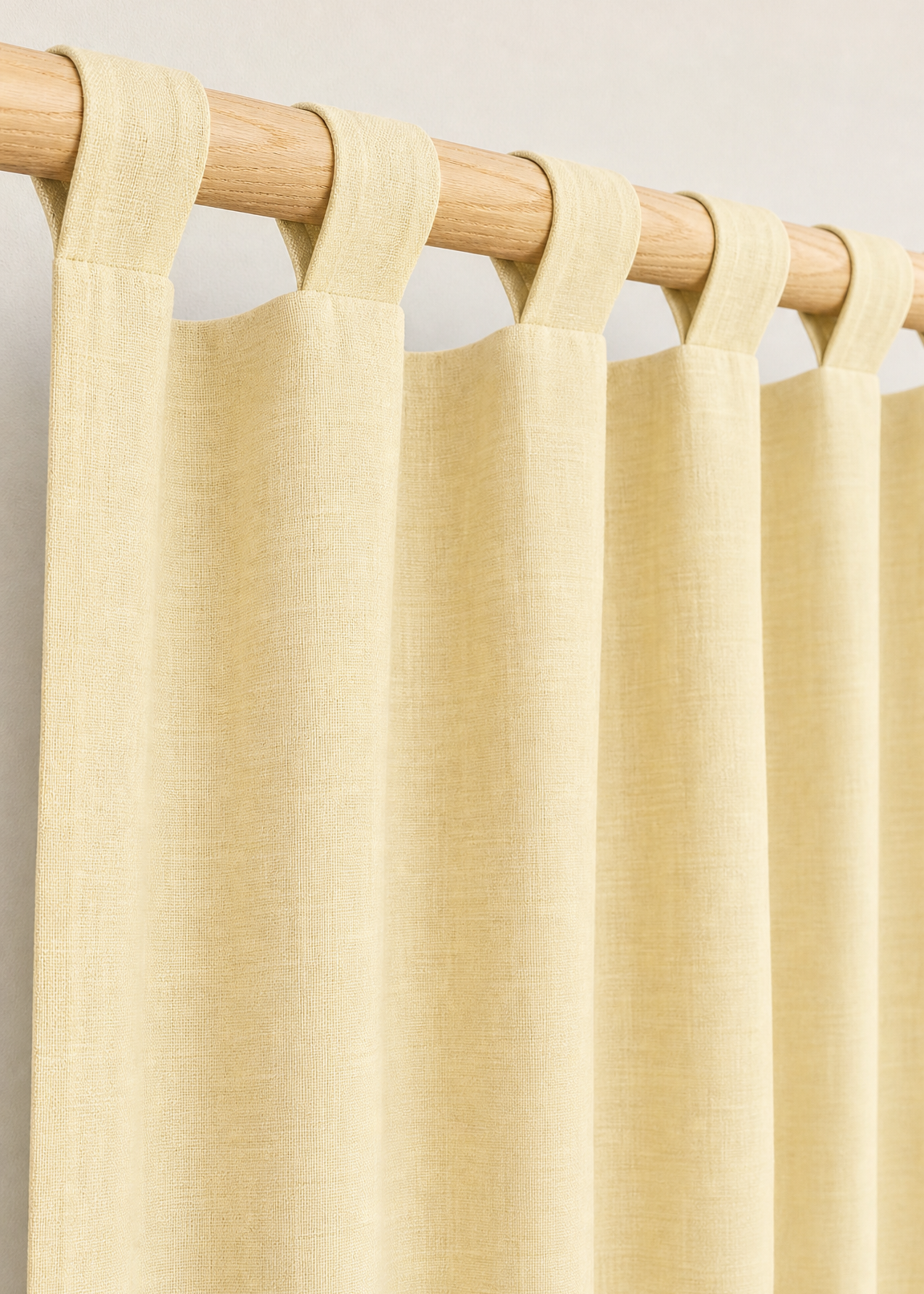 Natural Stonewashed Curtains | Butter Yellow