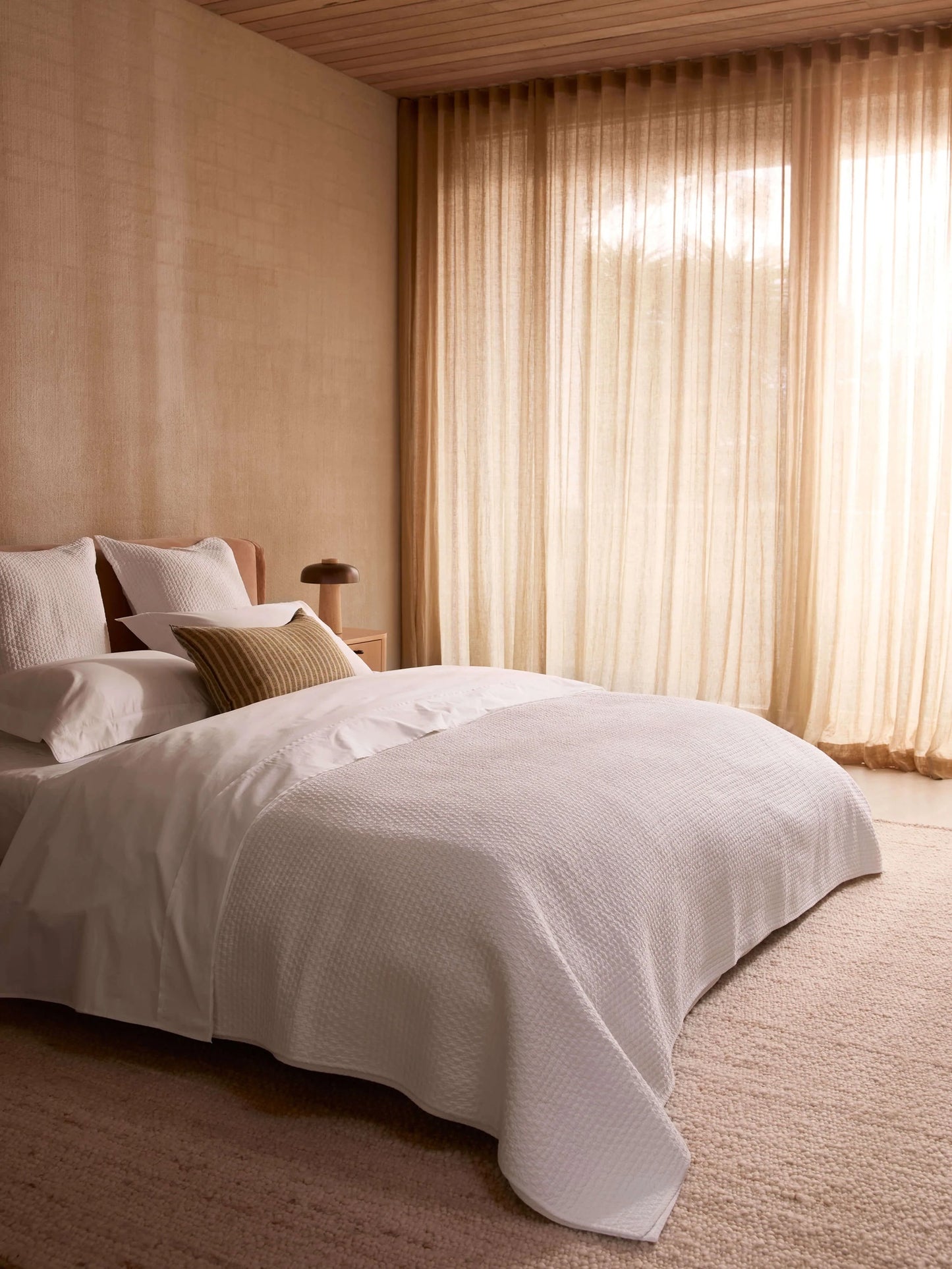 Egyptian Cotton Grosgrain Sheet Set | Pure White