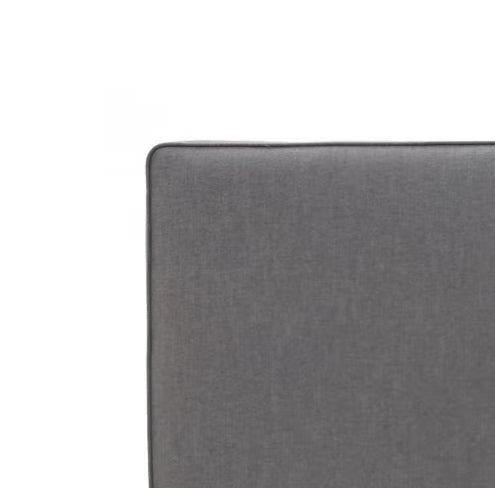 Piped Edge Headboard | Charcoal