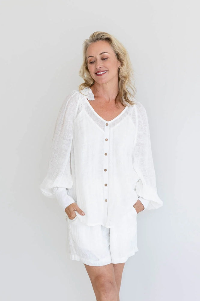 Mika Linen Blouse - Off White