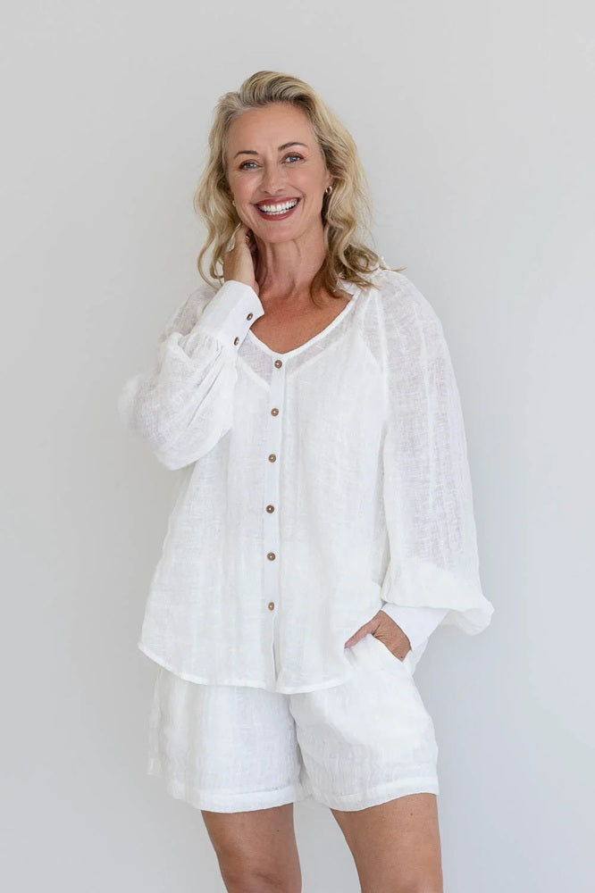 Mika Linen Blouse - Off White