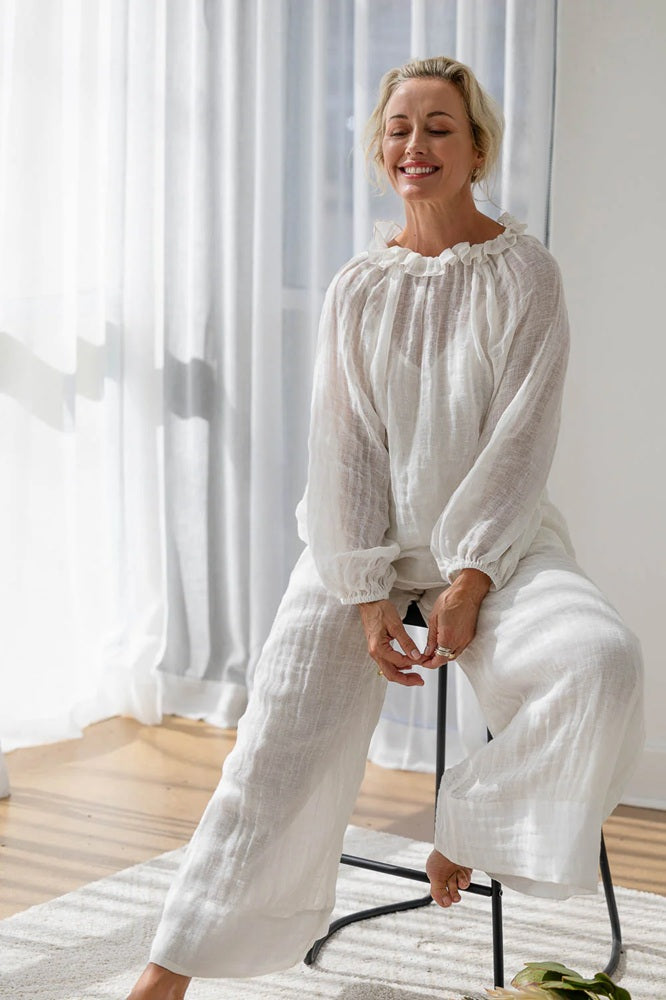 Gauze Linen Pants | Off White