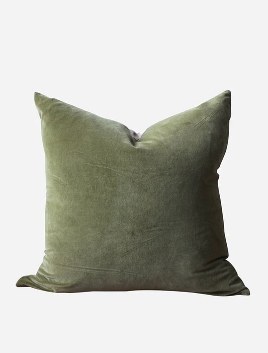 Velvet Cushion Cover ~ Light Olive