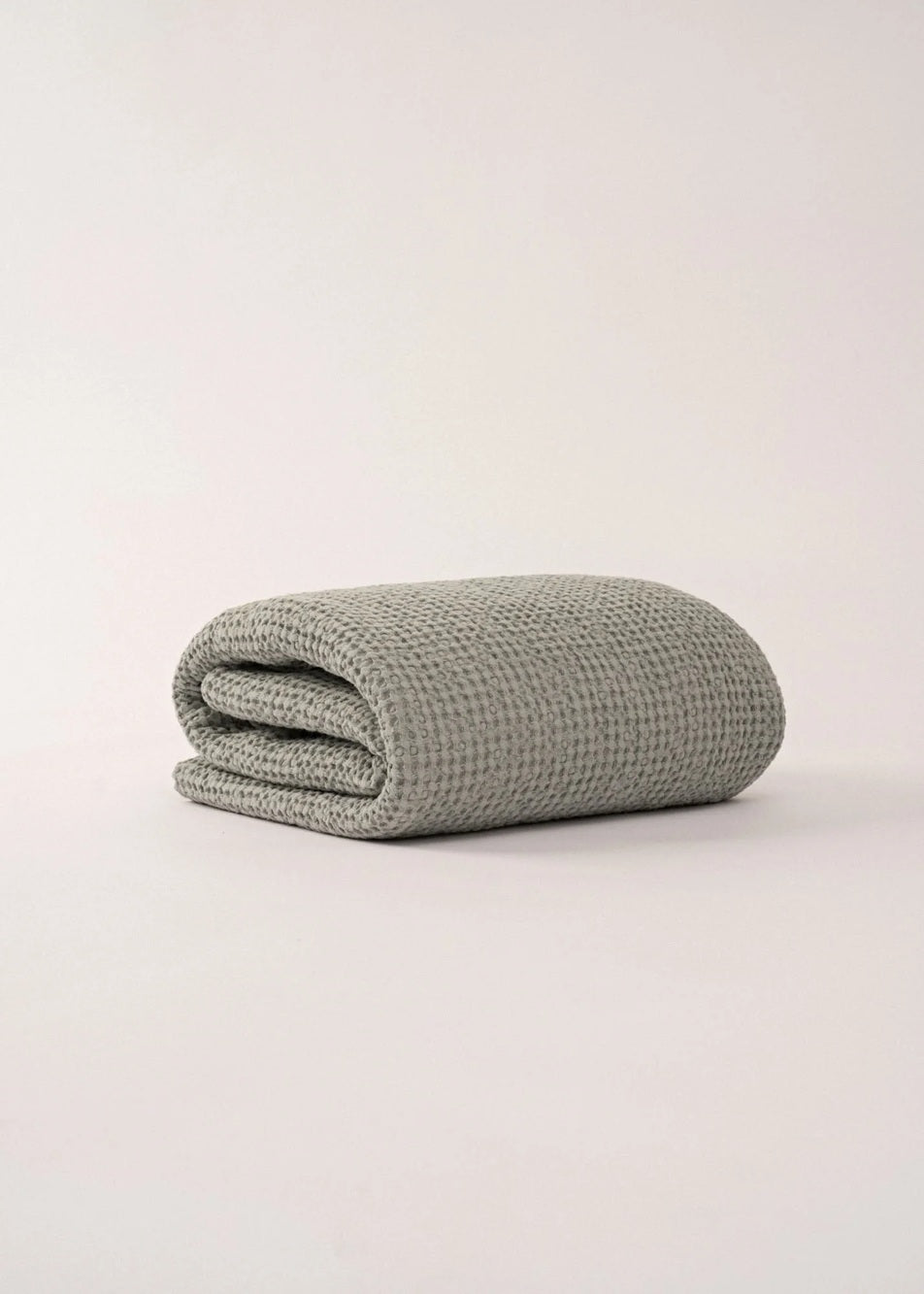 Sage Green Waffle Blanket - Made in Europe